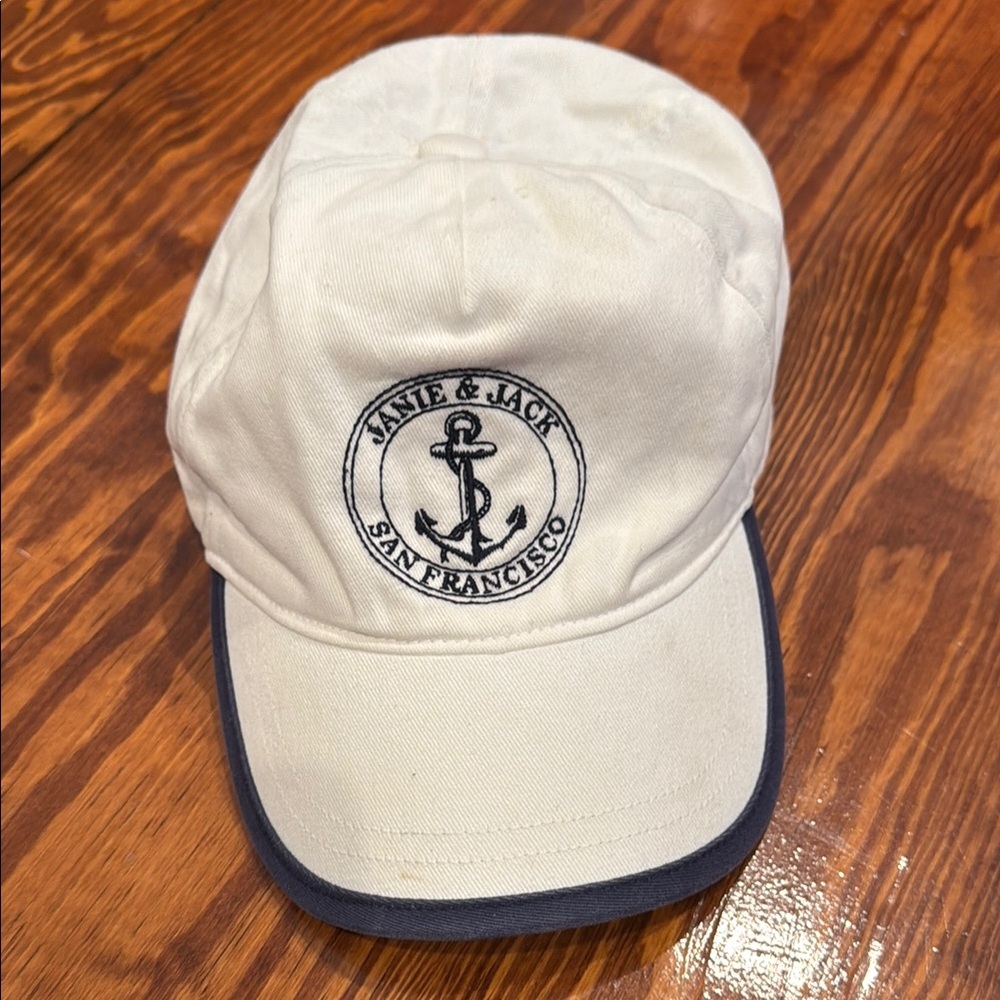 Janie and Jack white and Blue Nautical Hat
